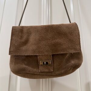 Free People: Brown Suede Shoulder Bag